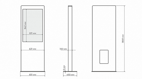 Интерактивные сенсорные киоски серии BlackGlass+, диагональ 43"